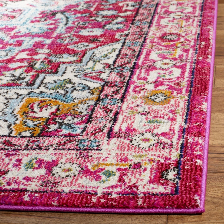 SAFAVIEH Monaco MNC250J Fuchsia / Light Blue Rug Image 7