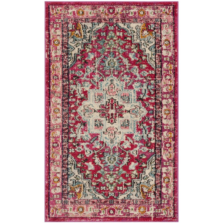 SAFAVIEH Monaco MNC250J Fuchsia / Light Blue Rug Image 1