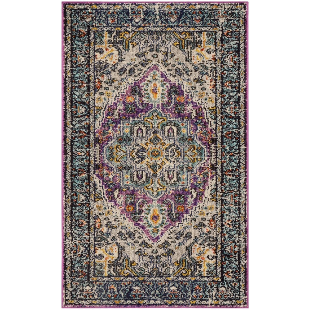 SAFAVIEH Monaco Collection MNC251L Violet/Light Blue Rug Image 1