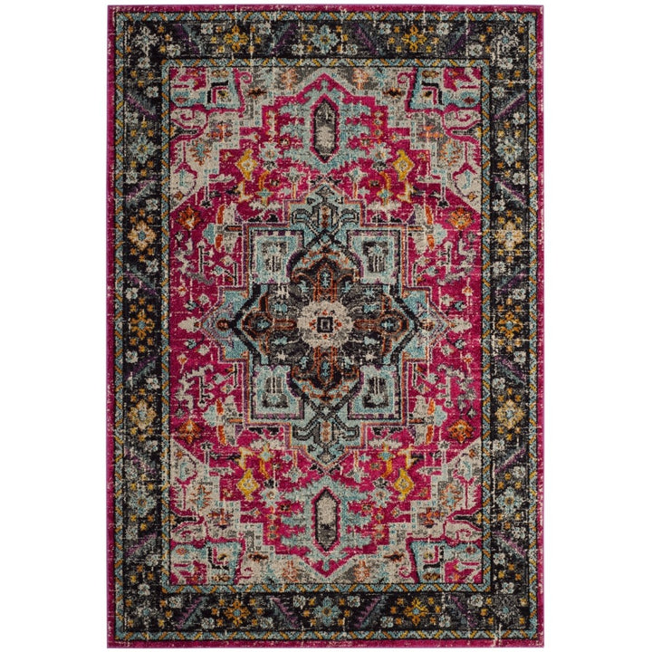 SAFAVIEH Monaco Collection MNC253J Fuchsia / Grey Rug Image 1