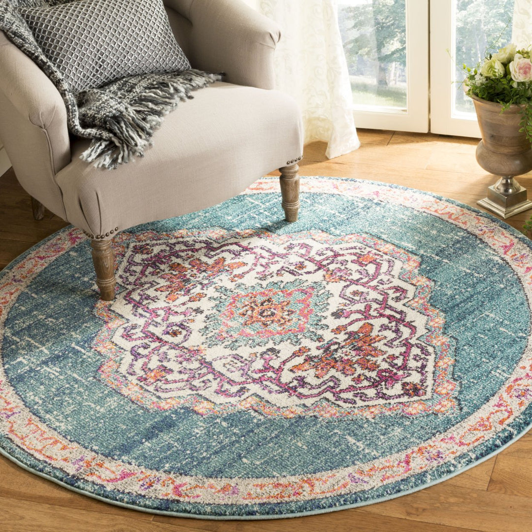 SAFAVIEH Monaco Collection MNC254J Blue / Multi Rug Image 2