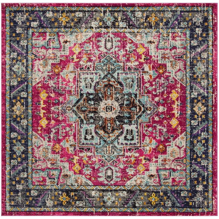 SAFAVIEH Monaco Collection MNC253J Fuchsia / Grey Rug Image 6