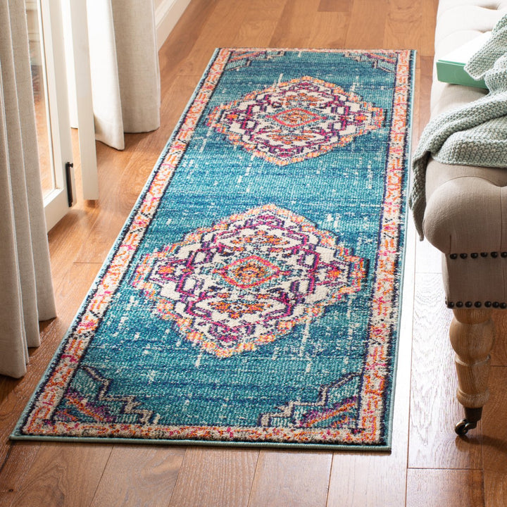 SAFAVIEH Monaco Collection MNC254J Blue / Multi Rug Image 3