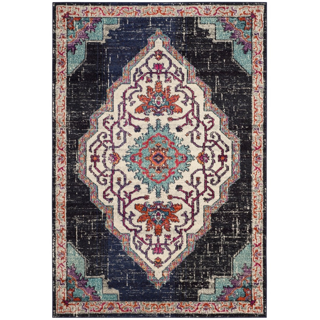 SAFAVIEH Monaco Collection MNC254Z Black / Blue Rug Image 1