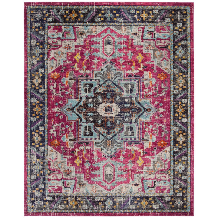 SAFAVIEH Monaco Collection MNC253J Fuchsia / Grey Rug Image 9