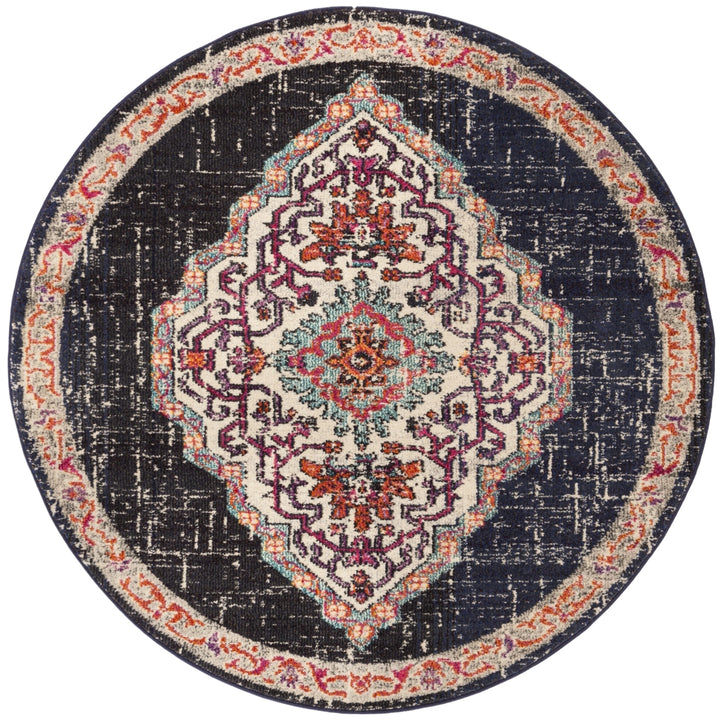 SAFAVIEH Monaco Collection MNC254Z Black / Blue Rug Image 4