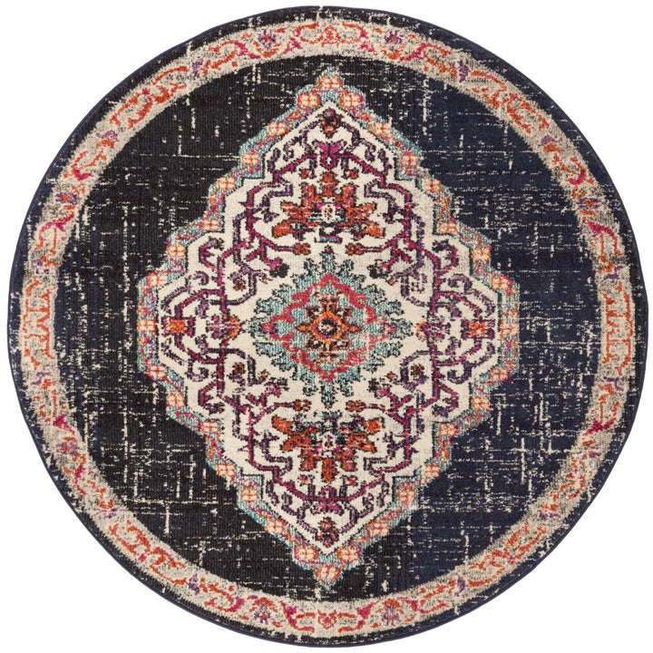 SAFAVIEH Monaco Collection MNC254Z Black / Blue Rug Image 1