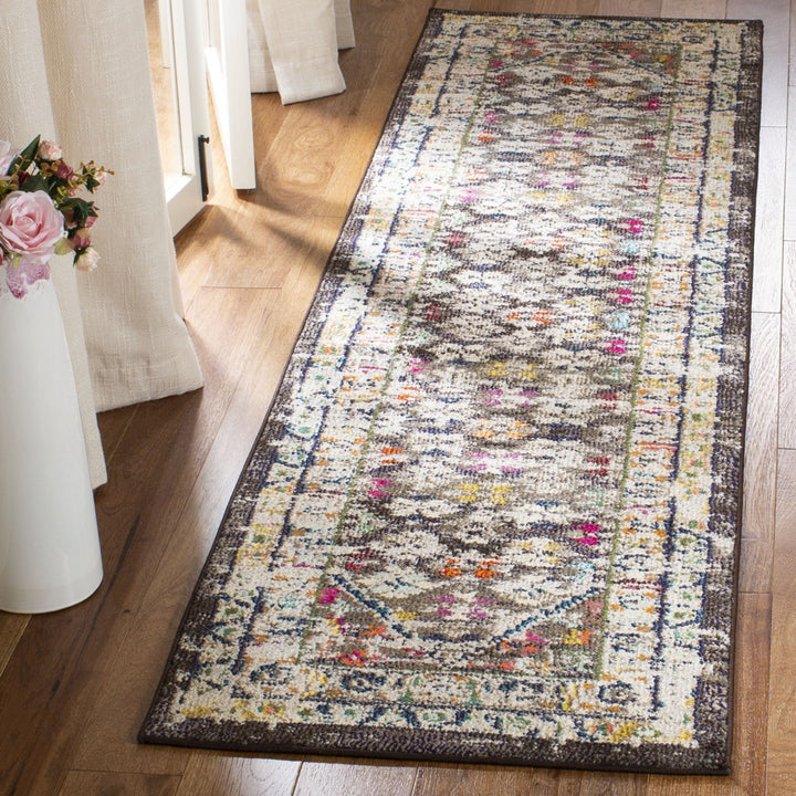 SAFAVIEH Monaco Collection MNC255T Brown / Grey Rug Image 3