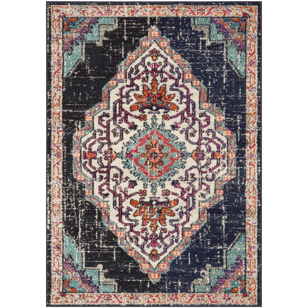 SAFAVIEH Monaco Collection MNC254Z Black / Blue Rug Image 8