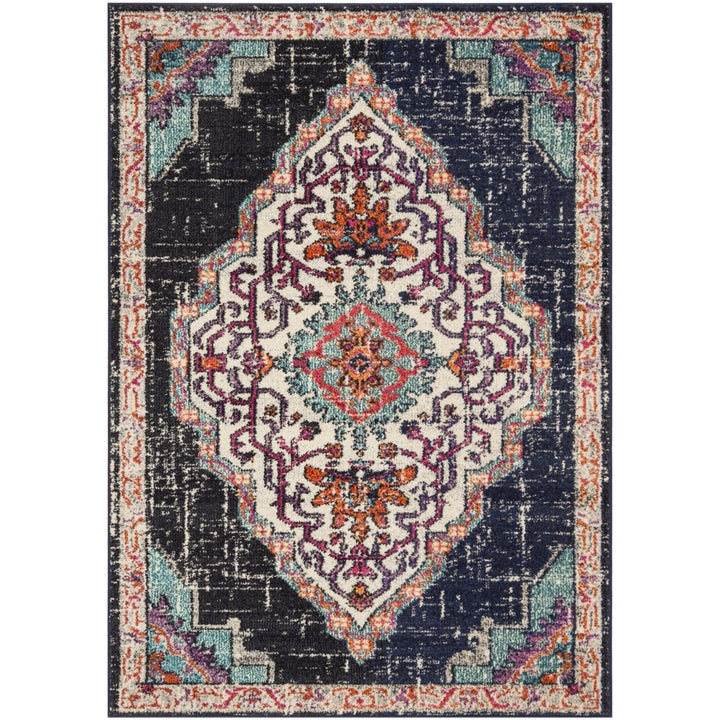 SAFAVIEH Monaco Collection MNC254Z Black / Blue Rug Image 1