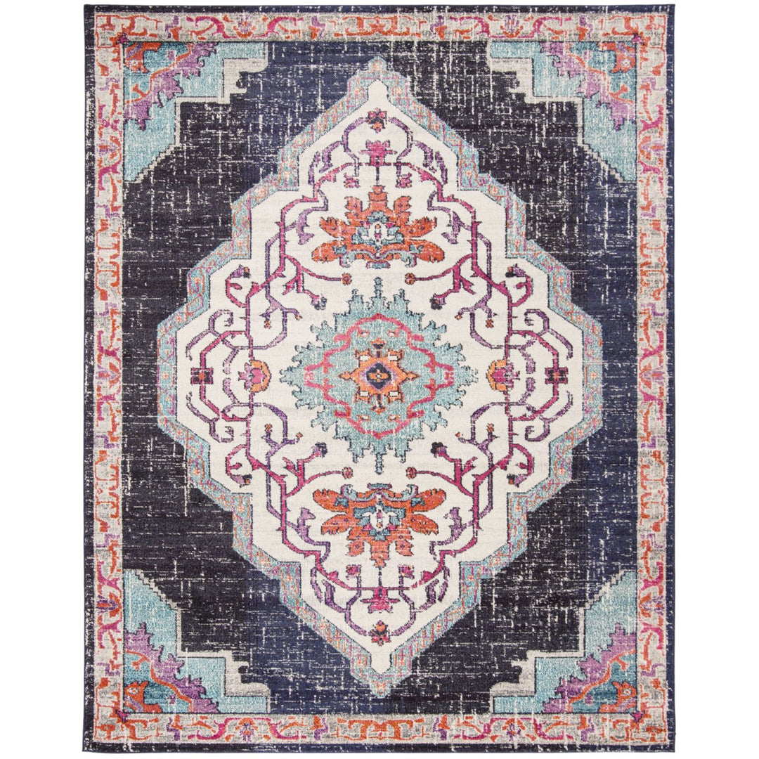 SAFAVIEH Monaco Collection MNC254Z Black / Blue Rug Image 1