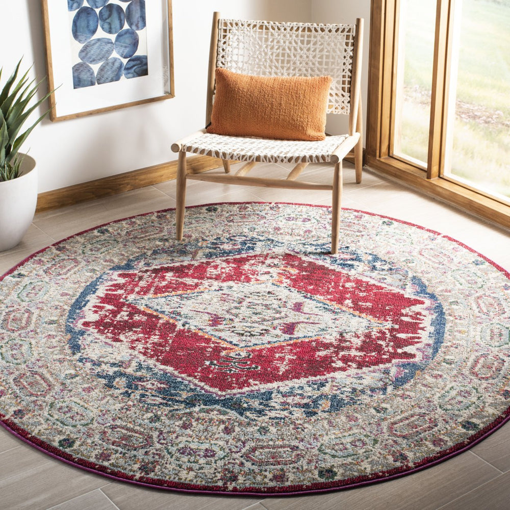 SAFAVIEH Monaco Collection MNC257A Ivory / Red Rug Image 2