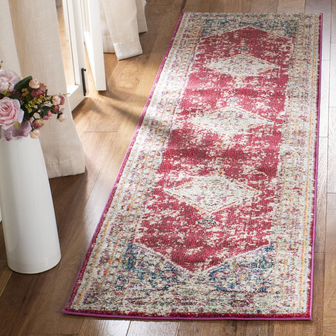 SAFAVIEH Monaco Collection MNC257A Ivory / Red Rug Image 3