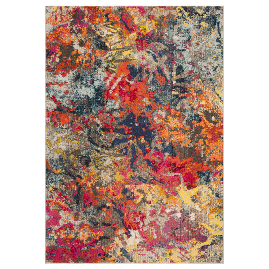 SAFAVIEH Monaco Collection MNC258M Blue / Orange Rug Image 1