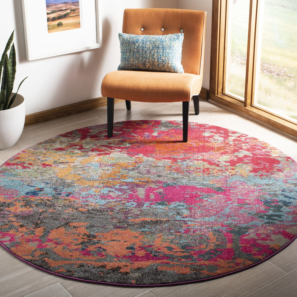 SAFAVIEH Monaco Collection MNC261R Fuchsia / Blue Rug Image 2