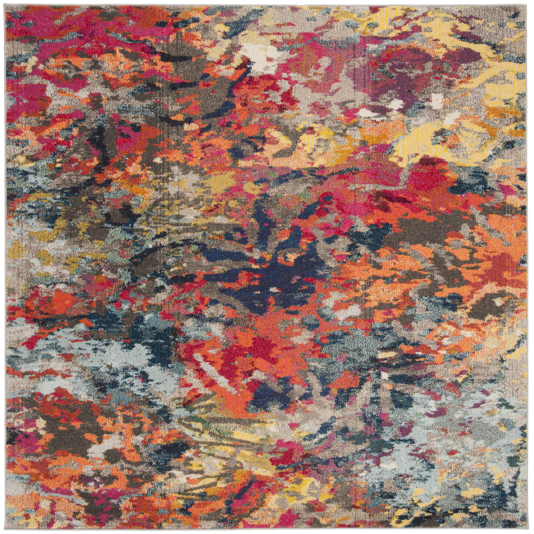 SAFAVIEH Monaco Collection MNC258M Blue / Orange Rug Image 6