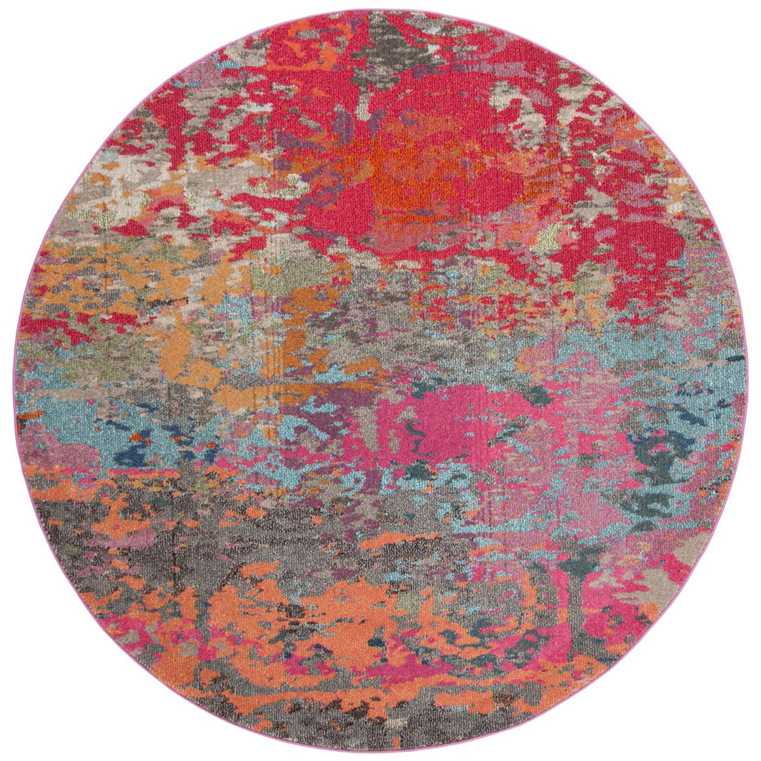 SAFAVIEH Monaco Collection MNC261R Fuchsia / Blue Rug Image 4