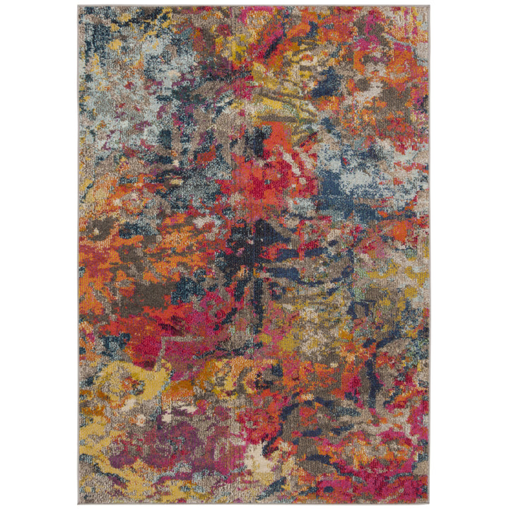 SAFAVIEH Monaco Collection MNC258M Blue / Orange Rug Image 8