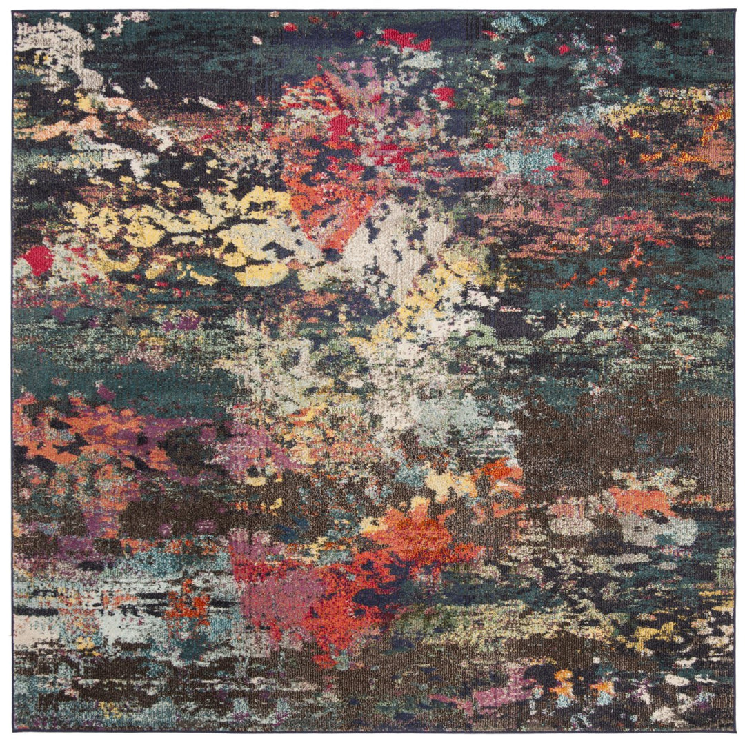 SAFAVIEH Monaco Collection MNC260T Brown / Teal Rug Image 1