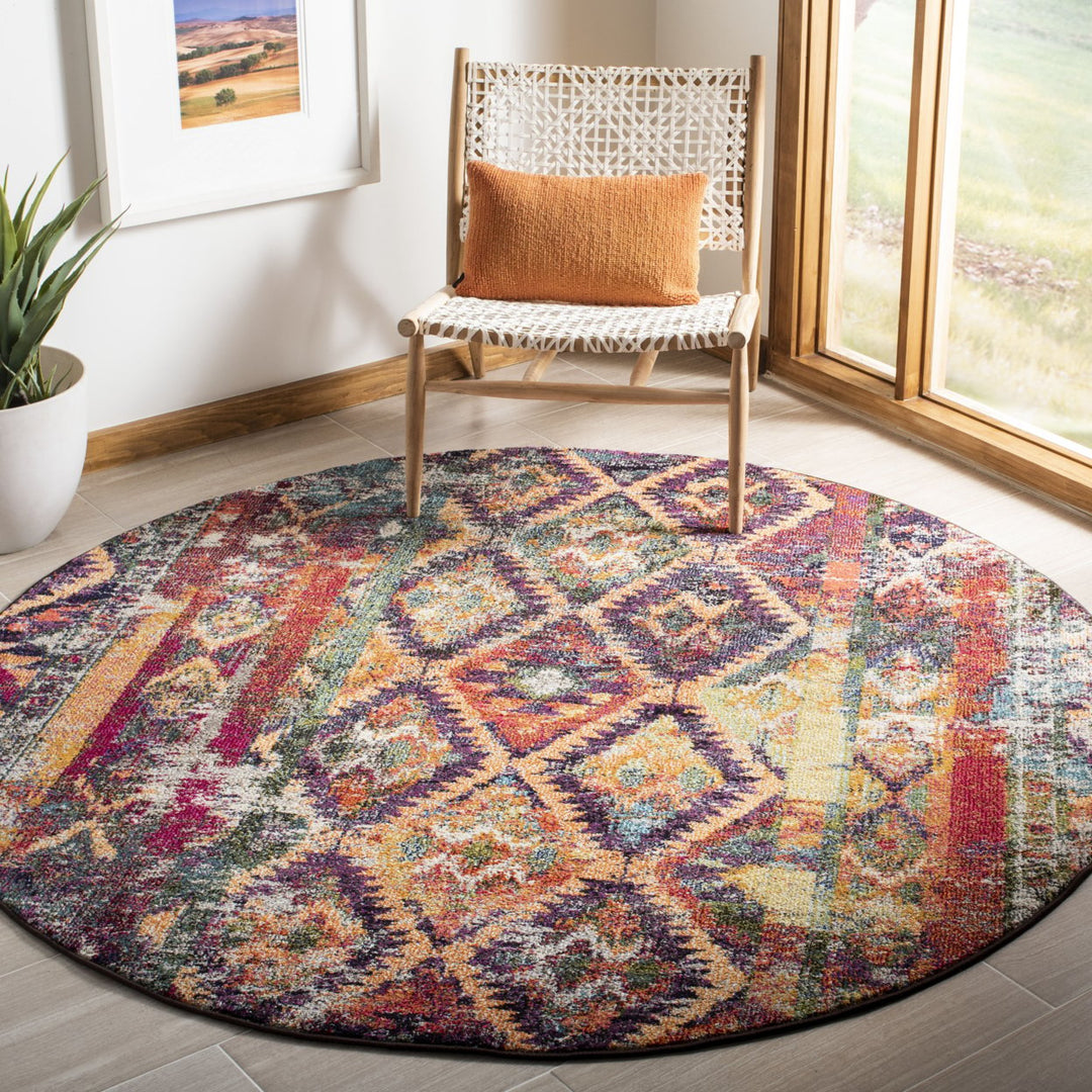 SAFAVIEH Monaco Collection MNC264V Purple / Orange Rug Image 3