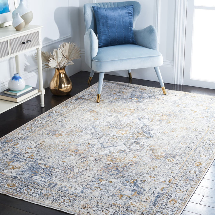 SAFAVIEH Moondust Collection MND652A Ivory / Blue Rug Image 1