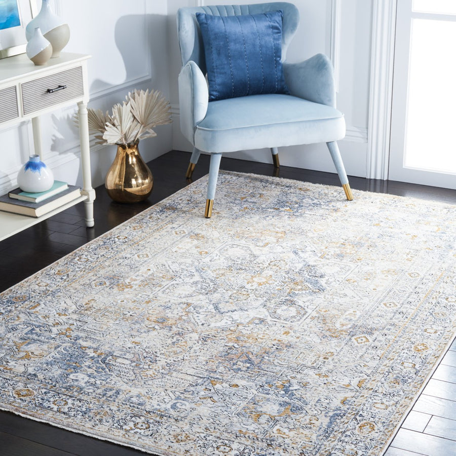 SAFAVIEH Moondust Collection MND652A Ivory / Blue Rug Image 1