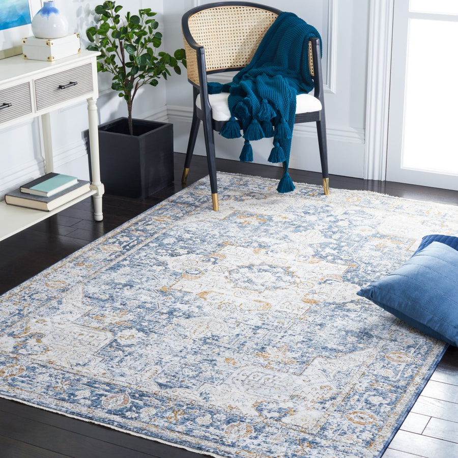 SAFAVIEH Moondust Collection MND662A Ivory / Blue Rug Image 1