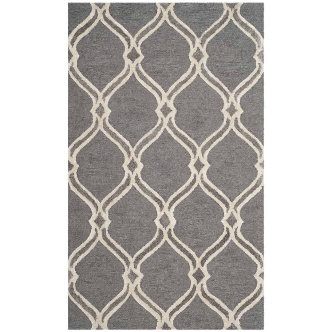 SAFAVIEH Manchester MNH540A Dark Grey / Ivory Rug Image 1