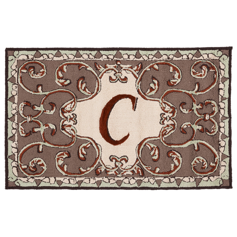 SAFAVIEH Monogram Collection MON214C Mocha Rug Image 2