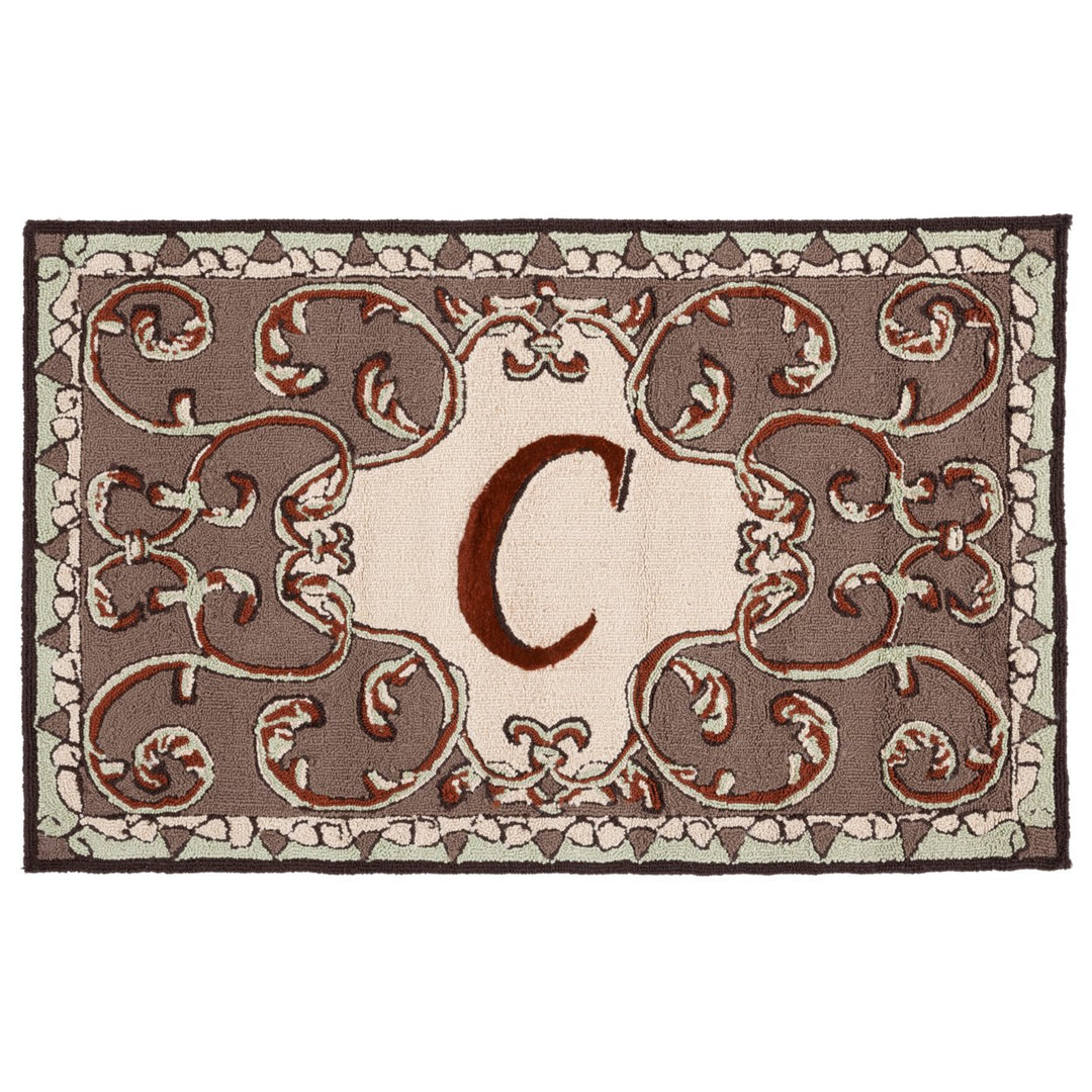 SAFAVIEH Monogram Collection MON214C Mocha Rug Image 1