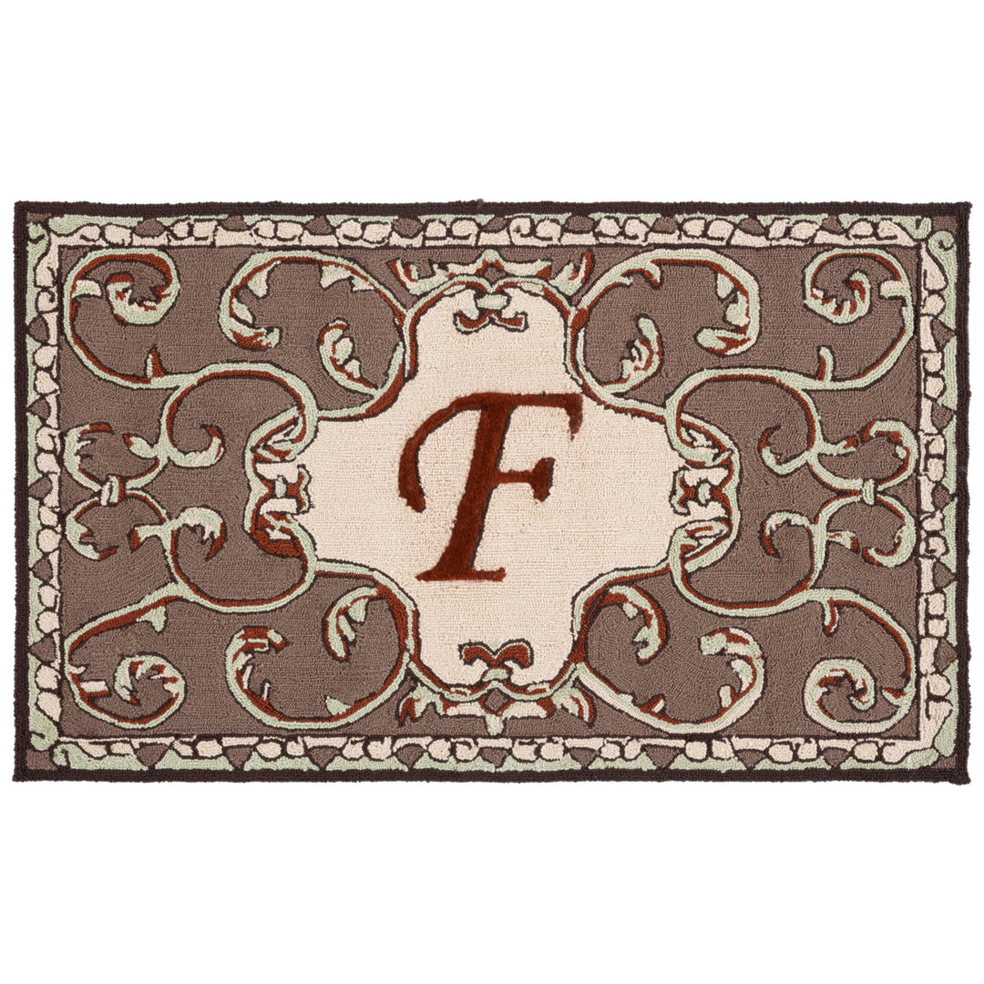 SAFAVIEH Monogram Collection MON214F Mocha Rug Image 2