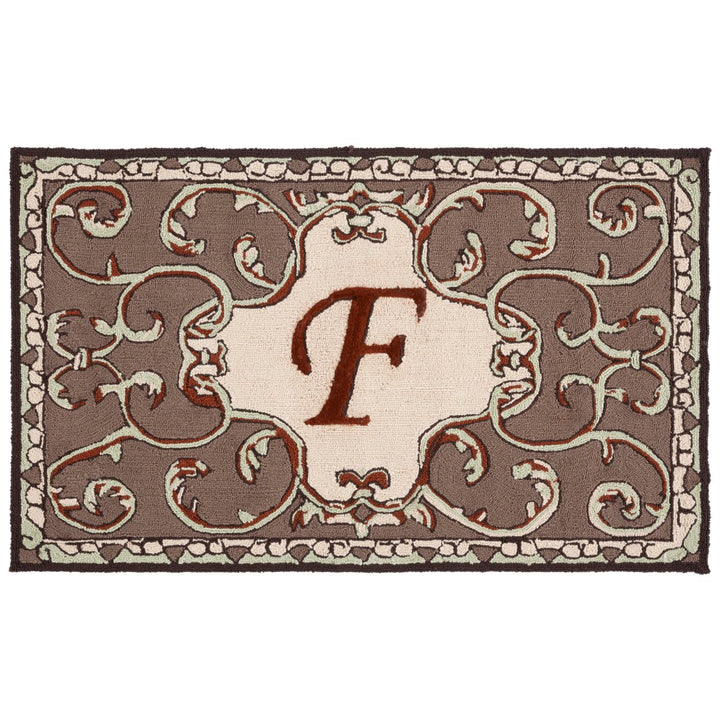 SAFAVIEH Monogram Collection MON214F Mocha Rug Image 1