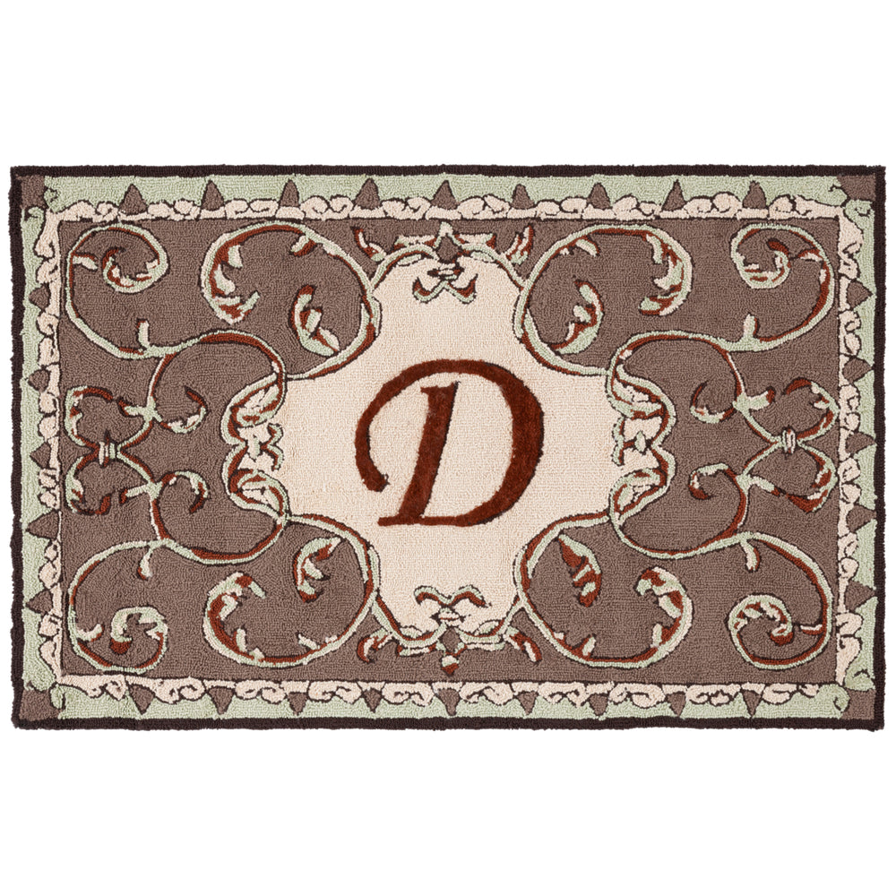 SAFAVIEH Monogram Collection MON214D Mocha Rug Image 2