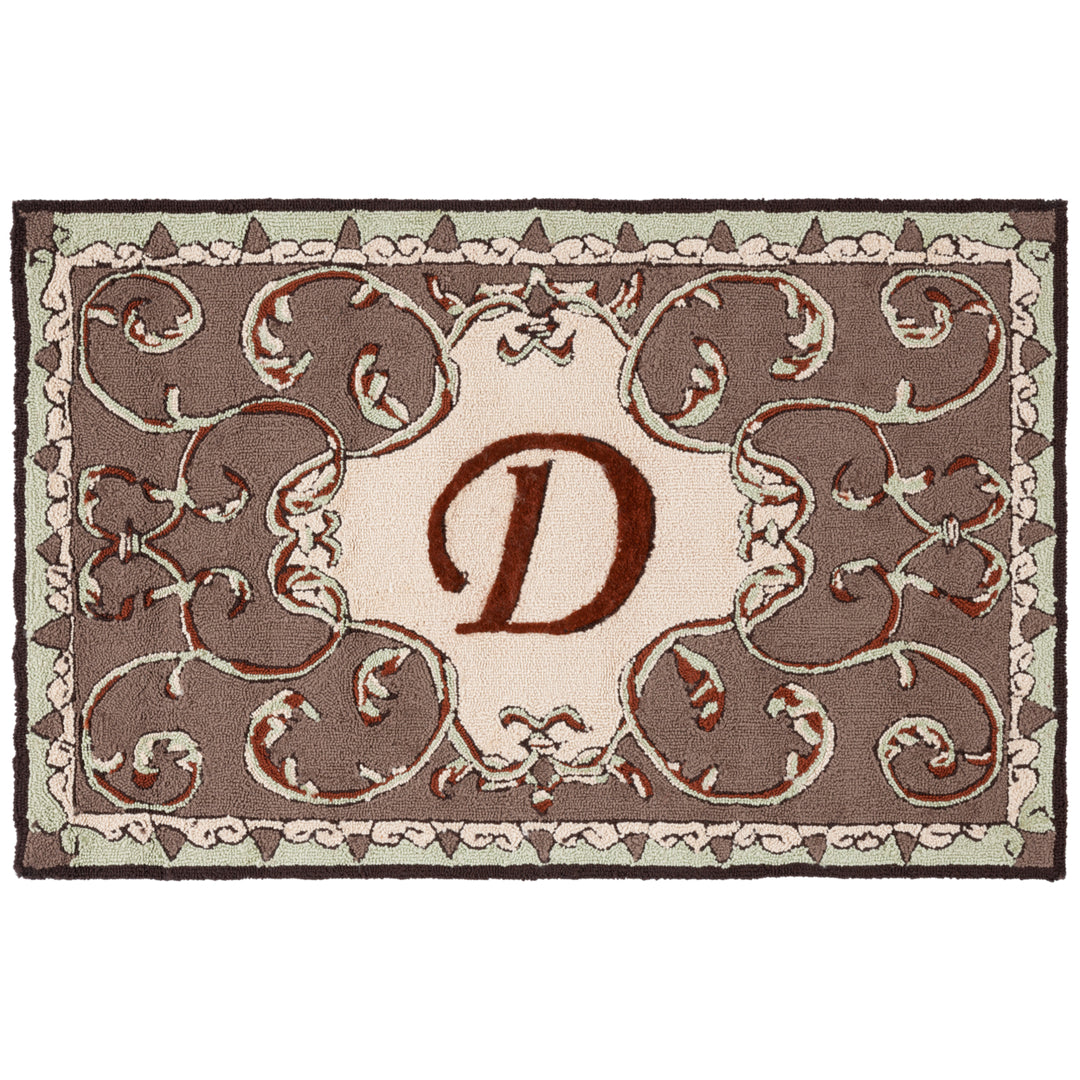 SAFAVIEH Monogram Collection MON214D Mocha Rug Image 2