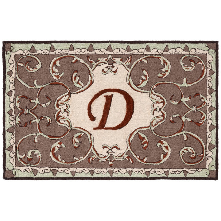 SAFAVIEH Monogram Collection MON214D Mocha Rug Image 1