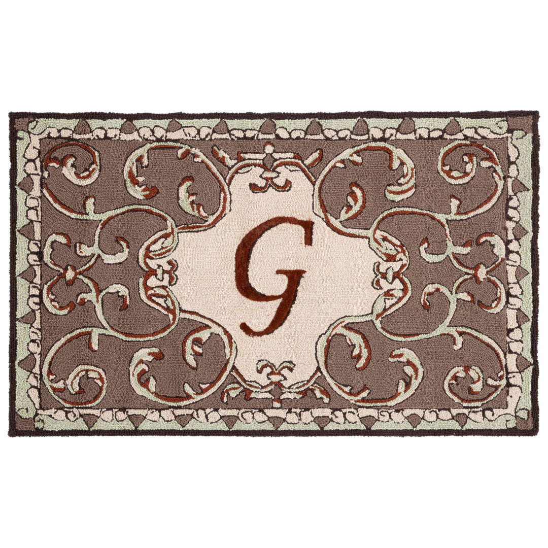 SAFAVIEH Monogram Collection MON214G Mocha Rug Image 2