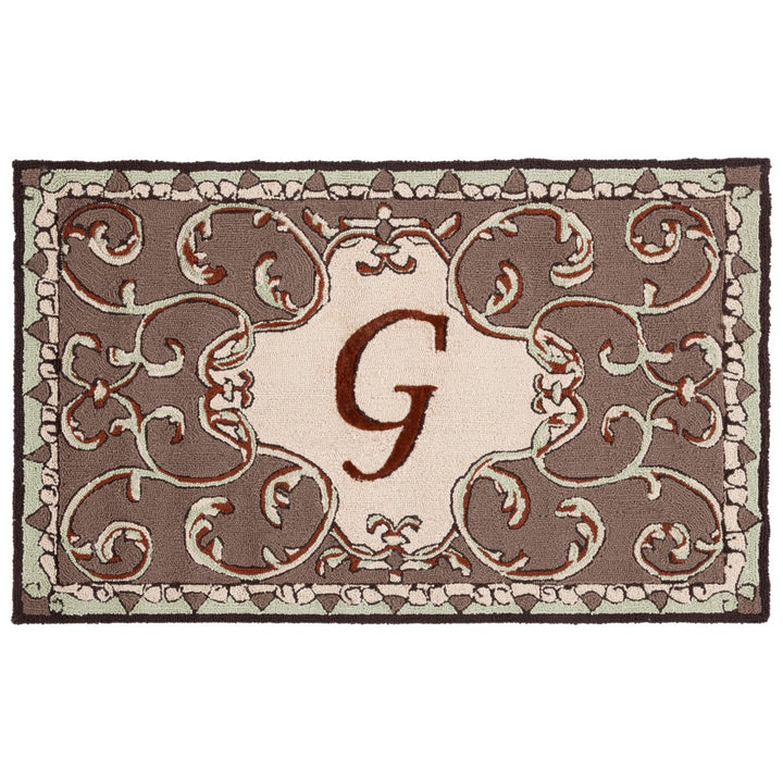 SAFAVIEH Monogram Collection MON214G Mocha Rug Image 1