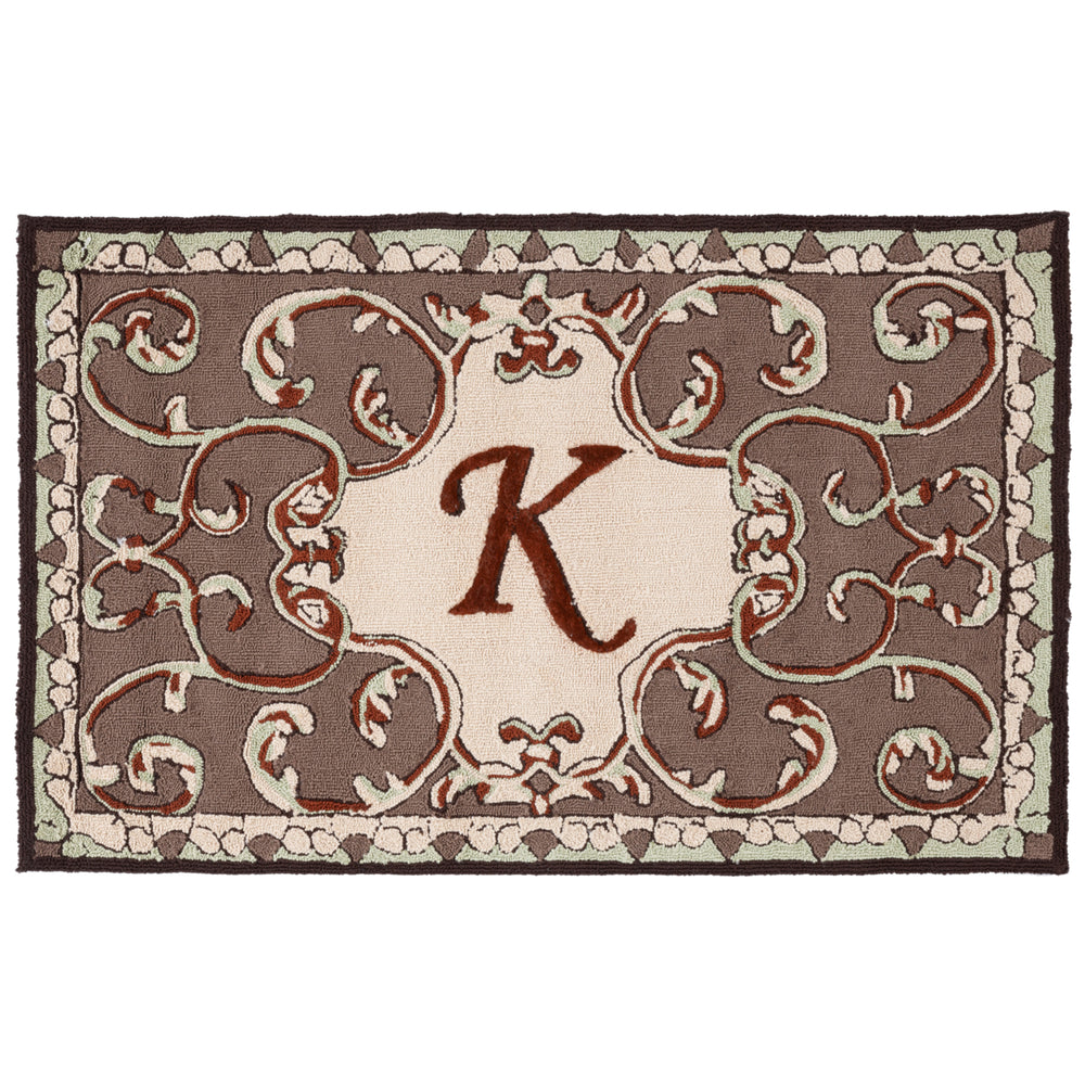 SAFAVIEH Monogram Collection MON214K Mocha Rug Image 2