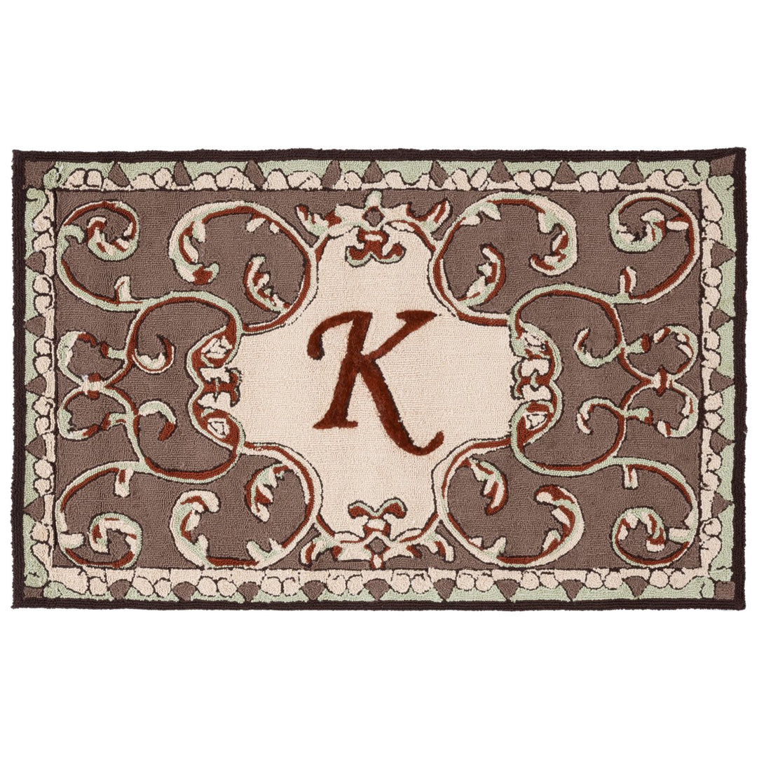 SAFAVIEH Monogram Collection MON214K Mocha Rug Image 1