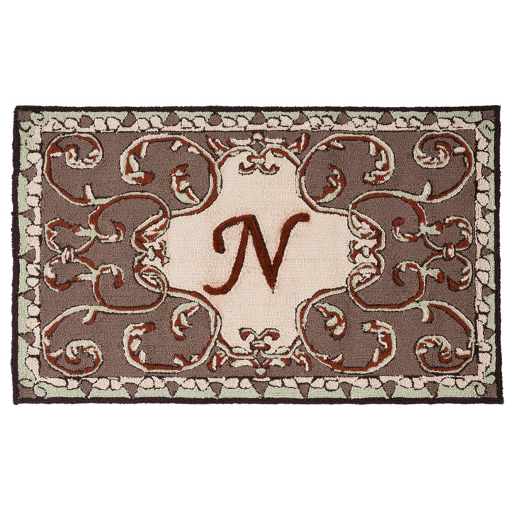 SAFAVIEH Monogram Collection MON214N Mocha Rug Image 2