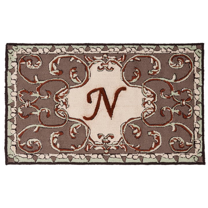 SAFAVIEH Monogram Collection MON214N Mocha Rug Image 1