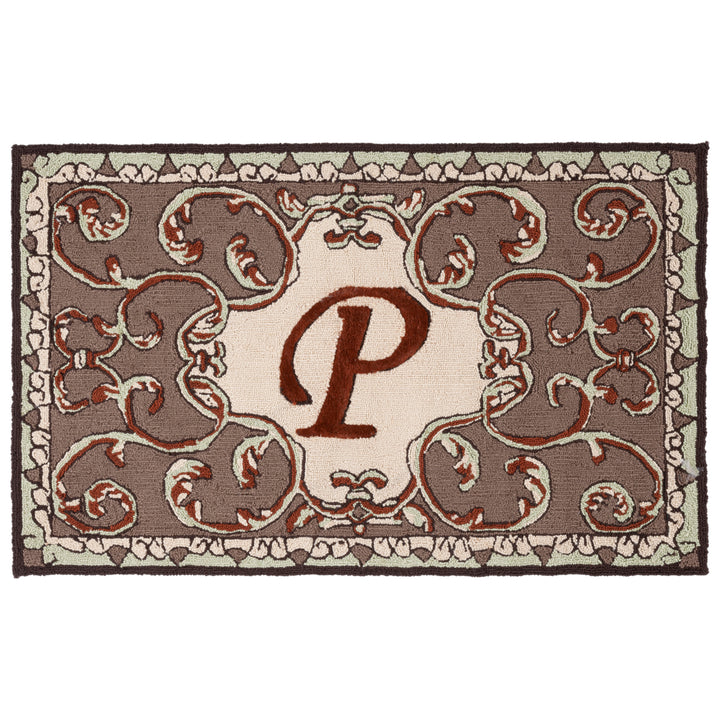 SAFAVIEH Monogram Collection MON214P Mocha Rug Image 2