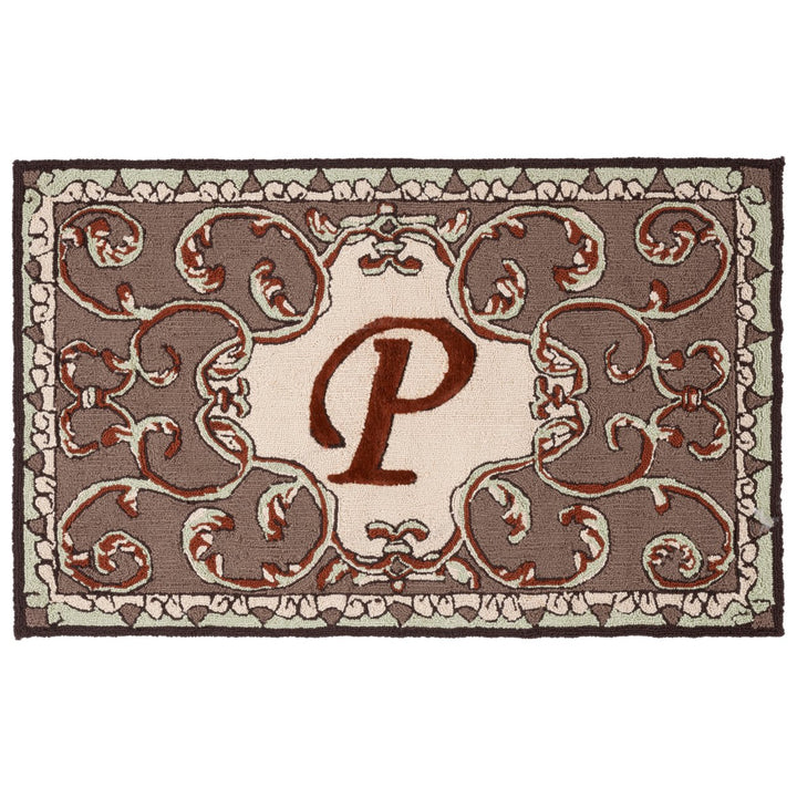 SAFAVIEH Monogram Collection MON214P Mocha Rug Image 1