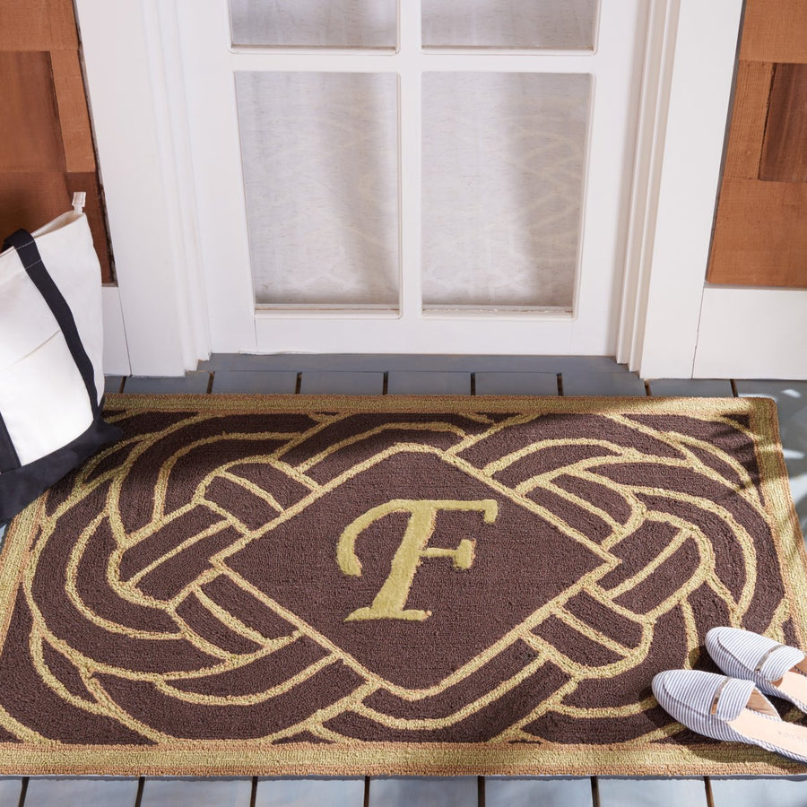 SAFAVIEH Monogram Collection MON215F Chocolate Rug Image 1