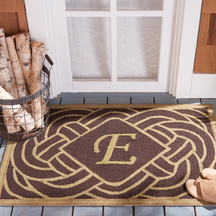 SAFAVIEH Monogram Collection MON215E Chocolate Rug Image 1