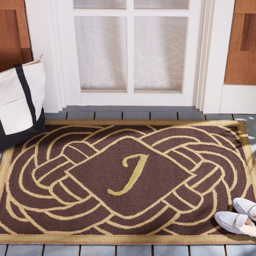 SAFAVIEH Monogram Collection MON215J Chocolate Rug Image 1