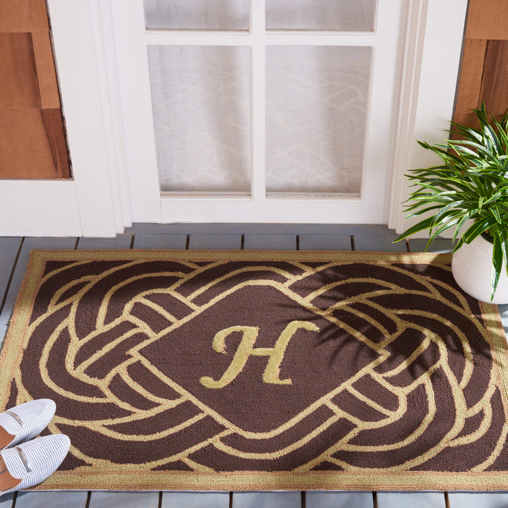 SAFAVIEH Monogram Collection MON215H Chocolate Rug Image 1