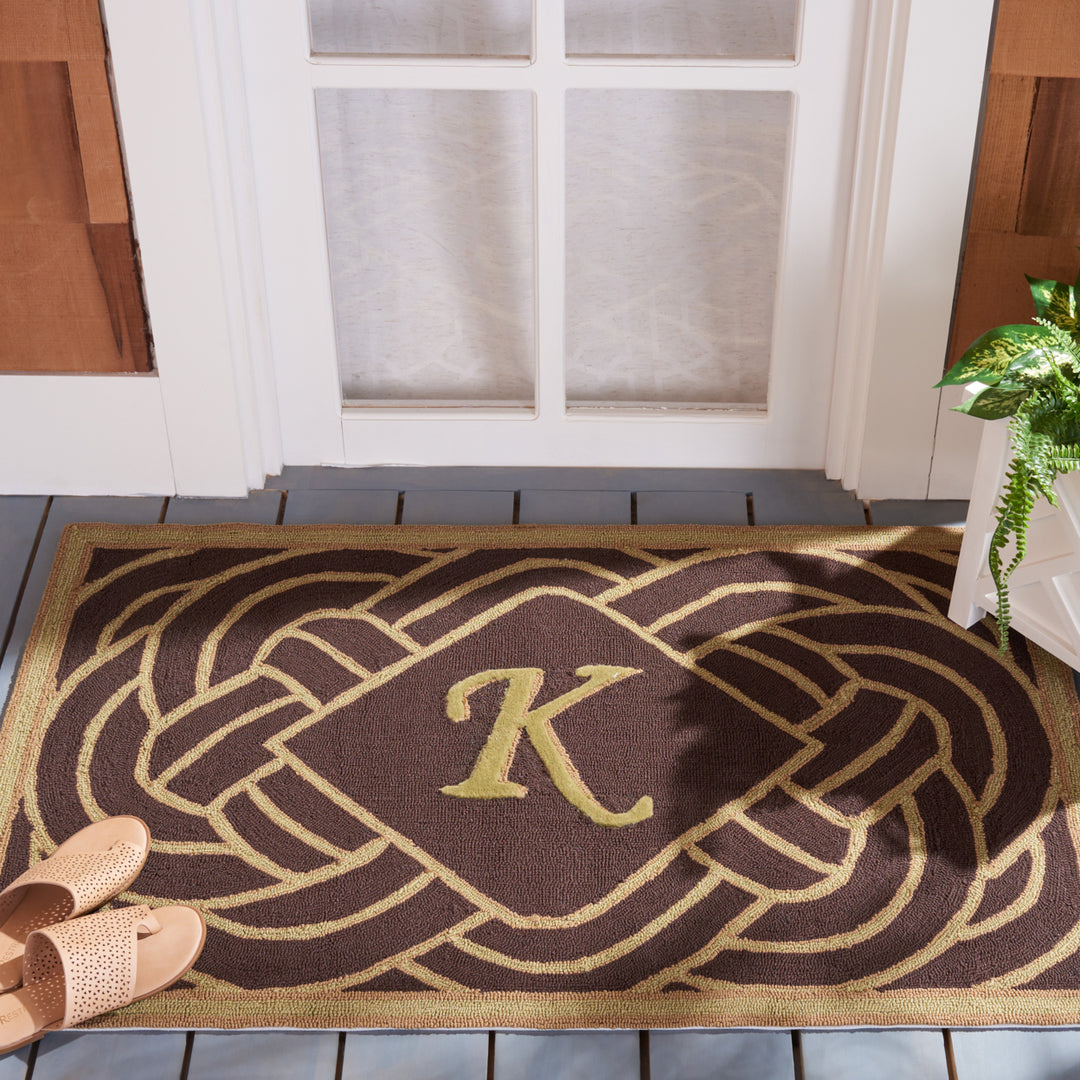 SAFAVIEH Monogram Collection MON215K Chocolate Rug Image 1