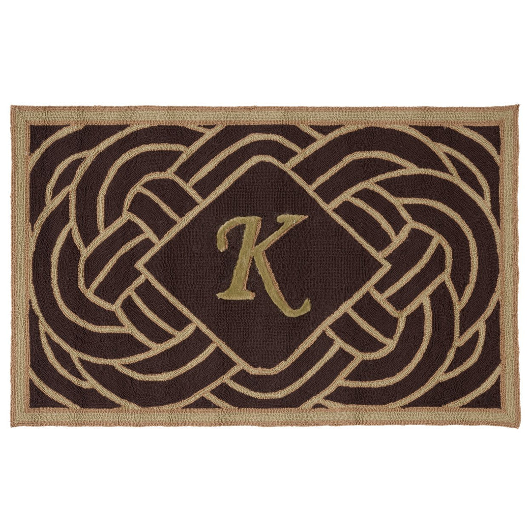 SAFAVIEH Monogram Collection MON215K Chocolate Rug Image 1