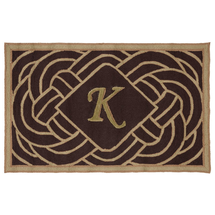 SAFAVIEH Monogram Collection MON215K Chocolate Rug Image 1